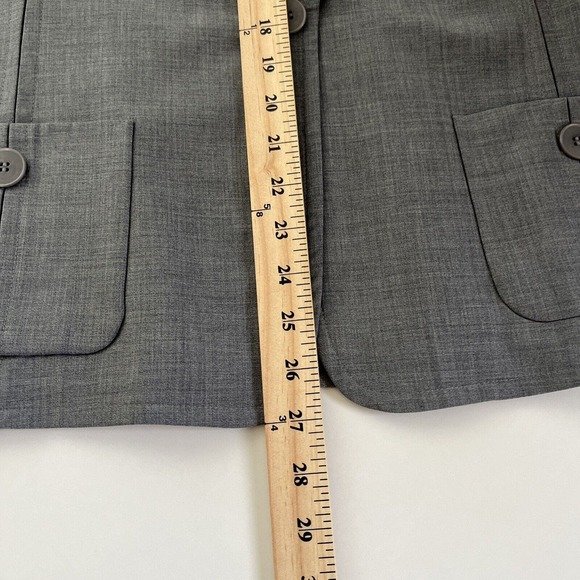 Talbots Blazer Womens 18L Wool Blend Grey One Button Lined Jacket Office Casual - Picture 9 of 13